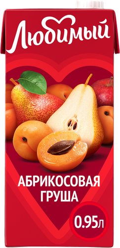 Напиток сокосодержащий ЛЮБИМЫЙ Абрикосовая груша, 0.95л, детальное фото