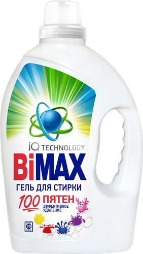 Гель для стирки BIMAX 100 пятен, 1,95кг, картинка