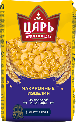 Макароны ЦАРЬ Улитка, группа А высший сорт, 450г, детальное фото