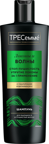 Шампунь для кудрявых и пушистых волос ТРЕСЕММЕ Curls and waves без силиконов, 360мл, детальное фото