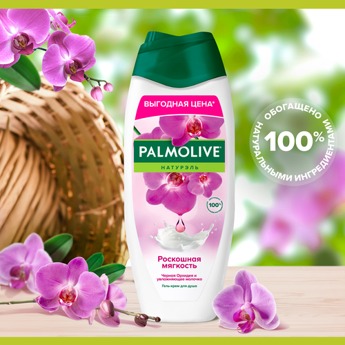 Гель-крем для душа PALMOLIVE Натурэль Роскошная мягкость Черная орхидея и увлажняющее молочко, 450мл, фотография