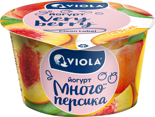 Йогурт VIOLA Very Berry с персиком 2,6%, без змж, 180г, фотография