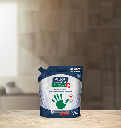 Жидкое мыло AURA Antibacterial Алоэ, 2,5л, фотография