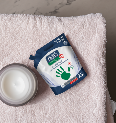 Жидкое мыло AURA Antibacterial Алоэ, 2,5л, фото