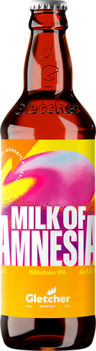 Напиток пивной MILK OF AMNEZIA V.TROPIC Milkshake IPA нефильтрованный пастеризованный 5,5%, 0.5л, фото
