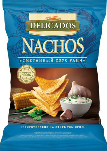 Чипсы кукурузные DELICADOS со вкусом соуса Ранч, 150г, фотография