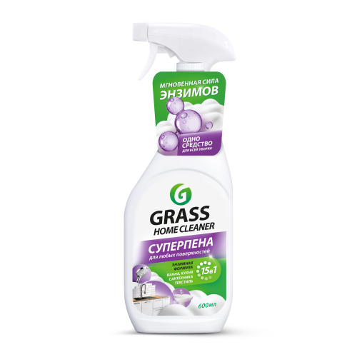 Средство многофункциональное чистящее GRASS Home Cleaner, универсальное с энзимами, 600мл, крупный план