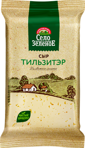 Сыр СЕЛО ЗЕЛЕНОЕ Тильзитэр 50%, без змж, 180г, фотография