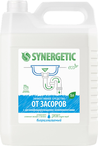 Средство SYNERGETIC для устранения засоров, 5л, фотография