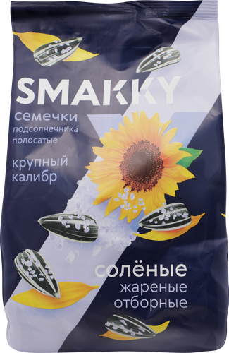 Семена подсолнечника SMAKKY полосатые жареные соленые, 150г, детальное фото