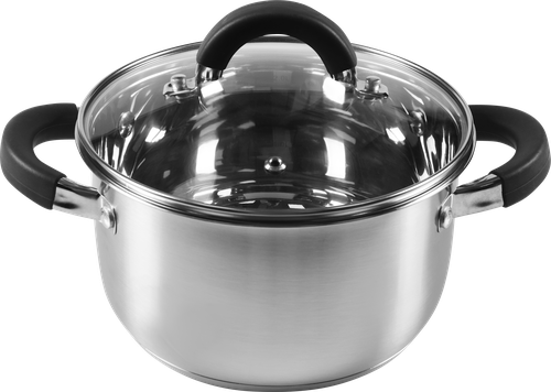 Кастрюля HOMECLUB Comfort, с силиконовыми ручками, нержавеющая сталь, индукция, 2.5л Арт. GS-4, изображение
