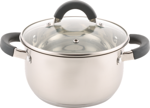 Кастрюля HOMECLUB Comfort, с силиконовыми ручками, нержавеющая сталь, индукция, 3.5л Арт. GS-5, крупный план