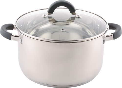 Кастрюля HOMECLUB Comfort, с силиконовыми ручками, нержавеющая сталь, индукция, 5.8л Арт. GS-7, вид