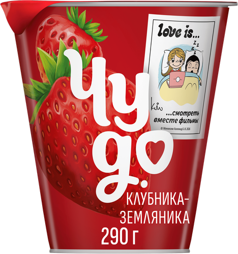 Йогурт ЧУДО Клубника, земляника 2%, без змж, 290г, фото