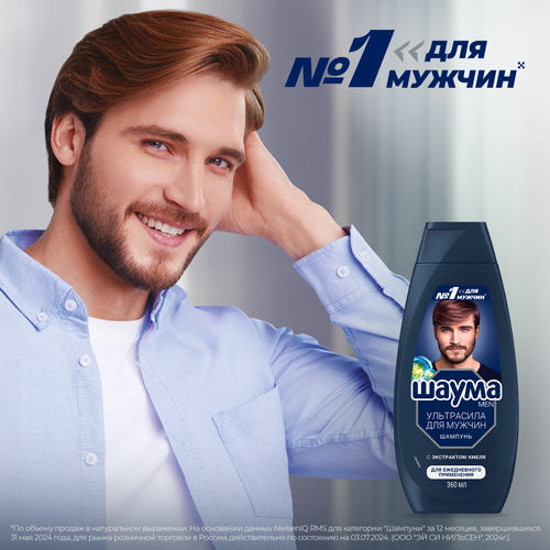 Шампунь для всех типов волос мужской ШАУМА Men Ultra Сила, 360мл, изображение