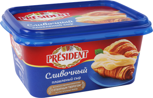 Сыр плавленый PRESIDENT Сливочный 45%, без змж, 400г, вид