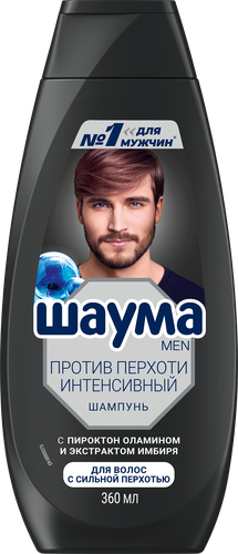 Шампунь для волос мужской ШАУМА Men Intensive против перхоти, 360мл, вид