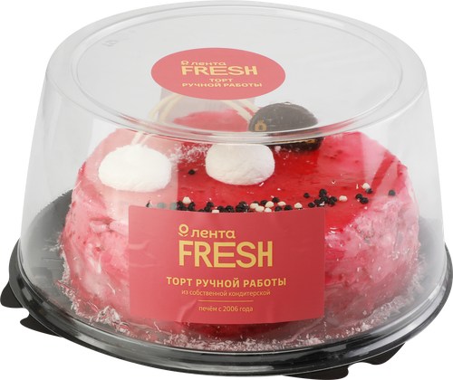Торт Малиновый с творожным кремом ЛЕНТА FRESH, 1кг, вид