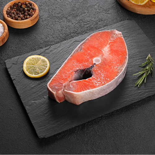 Чавыча замороженная Тихоокеанская стейк ЛЕНТА FRESH, весовая, фотография