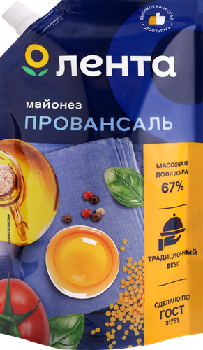 Майонез ЛЕНТА Провансаль 67%, 380мл, фото