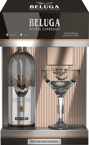 Водка BELUGA Noble 40% + коктейльный бокал, 0.7л