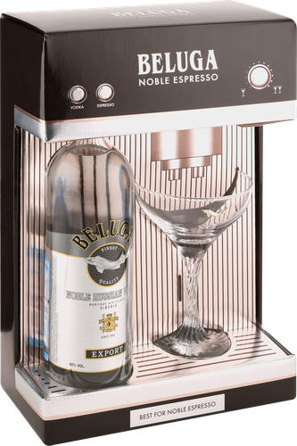 Водка BELUGA Noble 40% + коктейльный бокал, 0.7л, фото