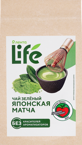 Чай зеленый ЛЕНТА LIFE Японская матча Премиум, порошковый, 40г, картинка