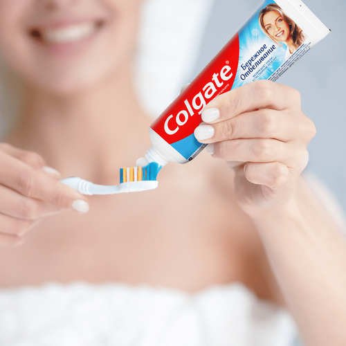Зубная паста COLGATE Бережное отбеливание, с фтором и кальцием, 100мл, изображение