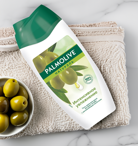Гель-крем для душа PALMOLIVE Натурэль Интенсивное увлажнение с оливкой и молочком, 250мл, детальное фото