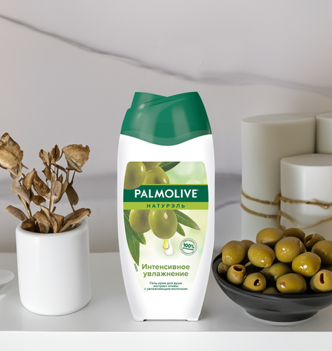 Гель-крем для душа PALMOLIVE Натурэль Интенсивное увлажнение с оливкой и молочком, 250мл, фото