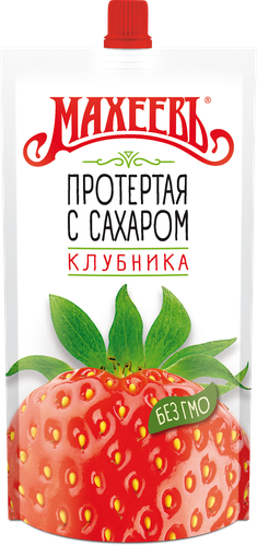Клубника МАХЕЕВЪ протертая с сахаром, 300г, детальное фото