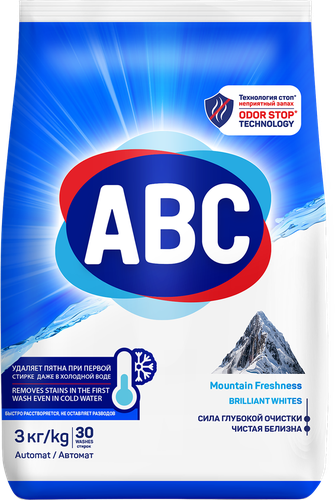 Стиральный порошок ABC Горная свежесть, 3кг, детальное фото