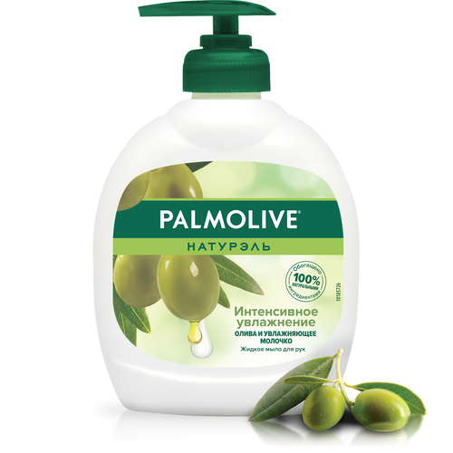 Жидкое мыло PALMOLIVE Натурэль Интенсивное увлажнение Олива и увлажняющее молочко, 300мл, фотография
