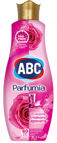 Кондиционер для белья ABC Rose pink концентрат, 1,44л, крупный план