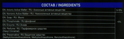 Средство для стирки темной одежды ABC, 3л, крупный план