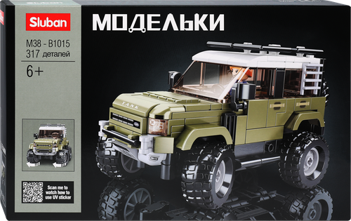 Конструктор SLUBAN Военный джип, 317 деталей Арт. M38-B1015, фото
