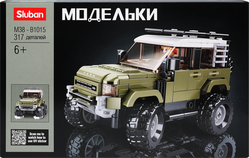 Конструктор SLUBAN Военный джип, 317 деталей Арт. M38-B1015, изображение