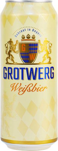 Пиво светлое GROTWERG Weissebier пшеничное нефильтрованное пастеризованное 4,9%, 0.5л