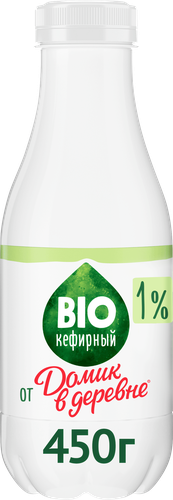 Продукт биокефирный ДОМИК В ДЕРЕВНЕ 1%, без змж, 450г, вид