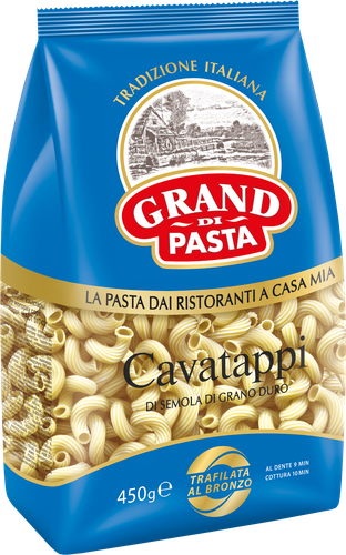 Макароны GRAND DI PASTA Cavatappi группа А, 450г, изображение