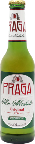Напиток пивной безалкогольный PRAGA Non Alcoholiс фильтрованный пастеризованный не более 0,5%, 0.33л, крупный план