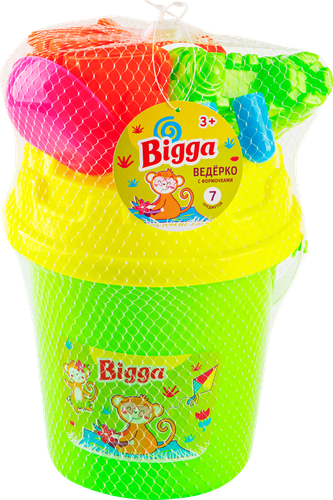 Набор игровой для песка BIGGA Ведерко с формочками, 7 предметов Арт. CB935077, вид