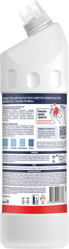 Средство для мытья пола и других поверхностей ДОМЕСТОС Ультра гигиена, 1л, детальное фото