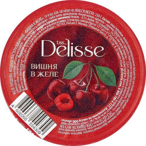 Желе плодово-ягодное DELISSE Вишня в желе, 150г, вид