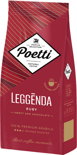 Кофе молотый POETTI Leggenda Ruby натуральный жареный, 250г, детальное фото