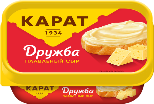 Сыр плавленый КАРАТ Дружба 45%, без змж, 200г, крупный план
