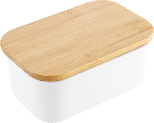 Масленка HOMECLUB Bamboo 16x10,5x7,5см, фарфор, бамбук Арт. MSB-4, картинка