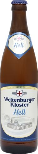 Пиво светлое WELTENBURGER KLOSTER Hell фильтрованное пастеризованное 4,9%, 0.5л, изображение