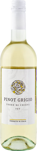 Вино TERRE D'ABRUZZO PINOT GRIGIO сортовое ординарное белое сухое, 0.75л, вид