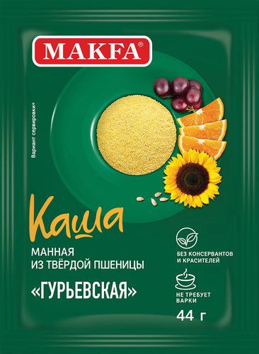 Каша манная MAKFA Гурьевская, 44г, вид